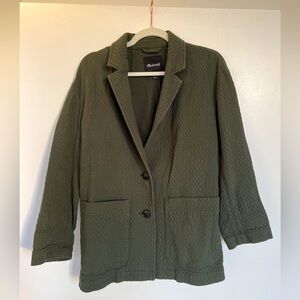 Madewell Green Diamond Jacquard Blazer